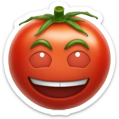 tomato with smile and bow sticker