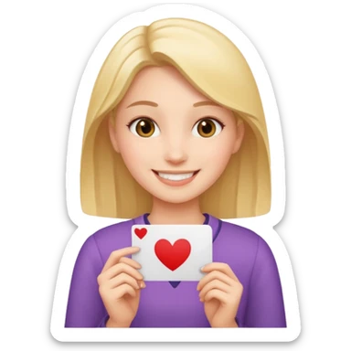 girl with card sticker