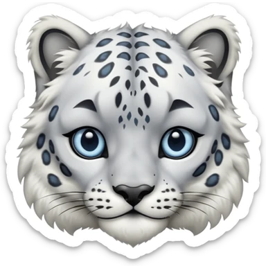 Deformed Snow leopard-Eyes are long and blue sticker