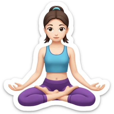Garudasana by a girl 2D cartoon style sticker