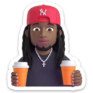 lil wayne with two styrofoam cups sticker