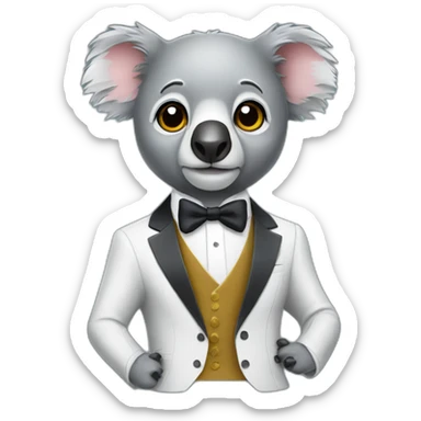 math koala wearing dinner jacket sticker