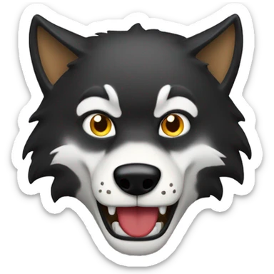 Loup noir méchant  sticker