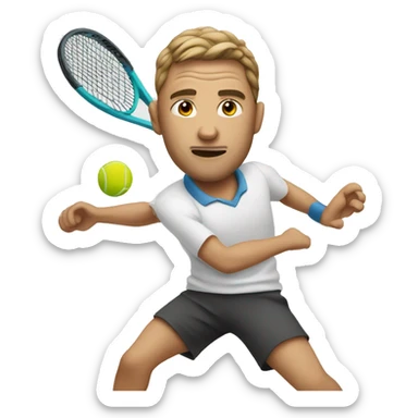 Man forehand tennis sticker