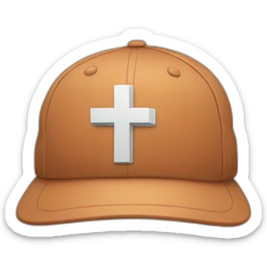 Baseball cap with cross on it sticker