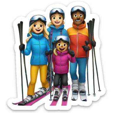 Family Skiing sticker