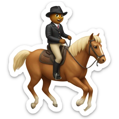 cat riding a horse sticker