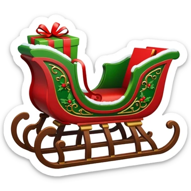 create a realistic Christmas sleigh sticker