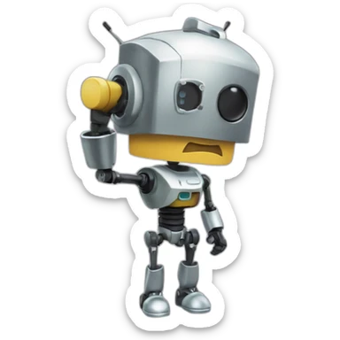 Chibi robo salute sticker