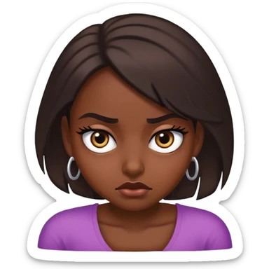 Girl rolling eyes with attitude  sticker