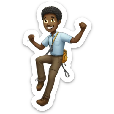 black man climbing to success sticker