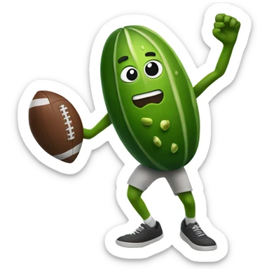 Pickle throwing a football ￼ sticker