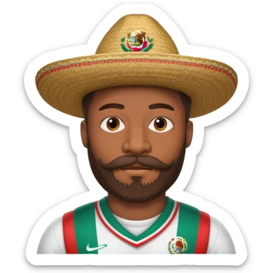 Mbappé avec une longue barbe et une moustache mexicaine  sticker