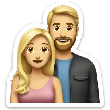 Husband with beard and blonde wife sticker