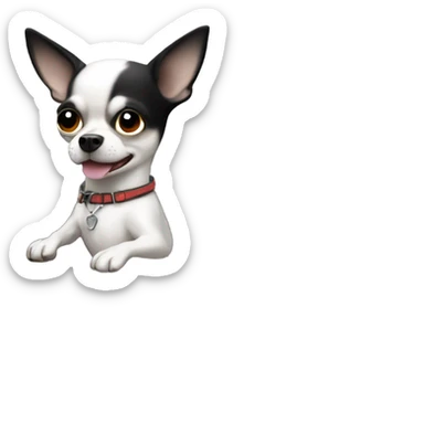 Black and white chihuahua driving a jeep sticker