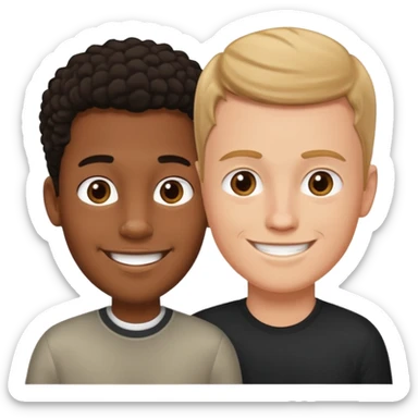 Tall white guy with black kid sticker