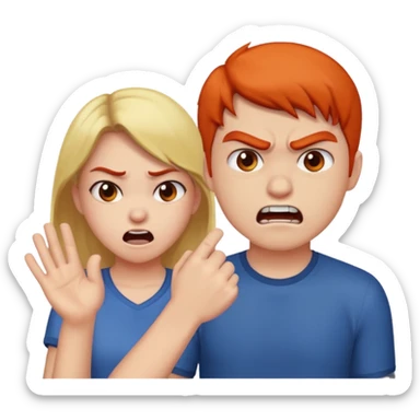 A girl slap his boyfriend  sticker