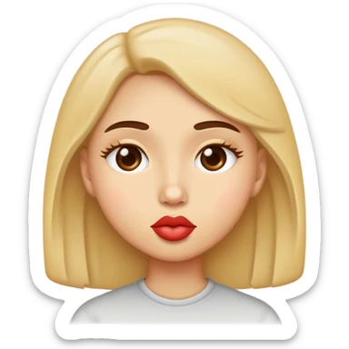 😗 this emoji with a revert kiss sticker