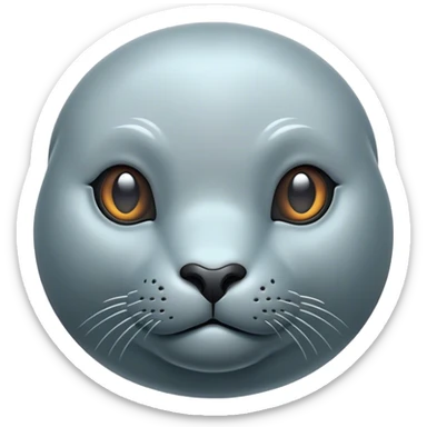 Cinematic Noble Seal Portrait Emoji, Poised and streamlined, with a sleek, smooth body of glossy, muted hues and expressive, dark eyes complemented by a rounded, agile head, Simplified yet sharp and sophisticated features, highly detailed, glowing with a soft, maritime luminescence, high shine, intelligent and graceful, stylized with an air of coastal authority, focused and alert, soft glowing outline, capturing the essence of a watchful marine guardian that appears ready to glide out of the screen with effortless authority! sticker