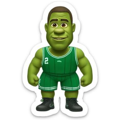 shrek wearing green boston celtics jersey sticker