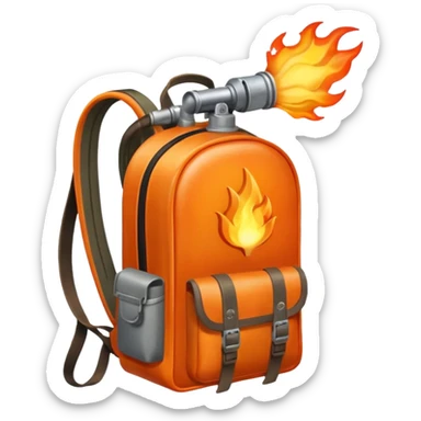 flame thrower with backpack sticker