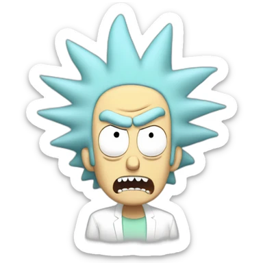 rick sanchez from rick and morty burping full body  sticker
