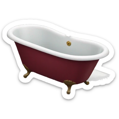 realistic burgundy bathtub sticker