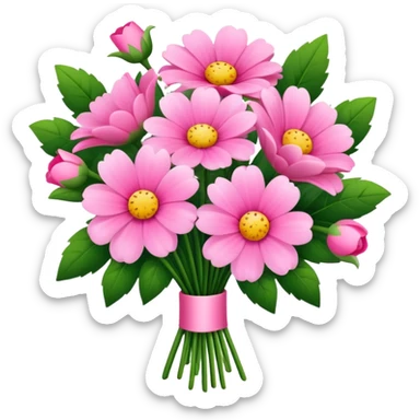 pink flower bouquet  sticker