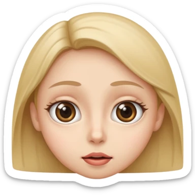 Big eyes and a straight line mouth sticker