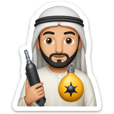 Arab man with bomb sticker