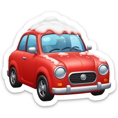 car wash with foam red car sticker