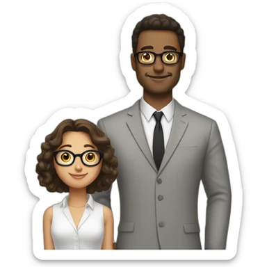 tall brunnete with glasses guy sticker