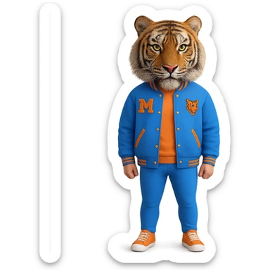 Make the tiger mask more detailed, keeping the original style, with no background sticker