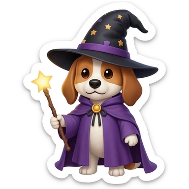 Dog wizard sticker