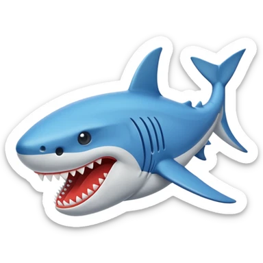Un tiburón con tenis Nike azules sticker