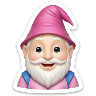 garden ornamental gnome pink sticker