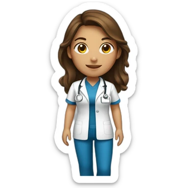 Brown-haired-young-waisian-woman-nurse sticker