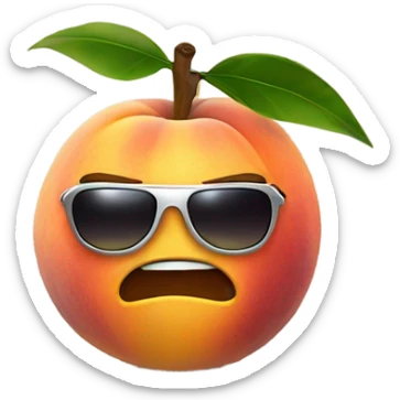 Peach fruit wearing sunglasses holding guns  sticker
