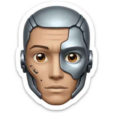 half man, half cyborg sticker