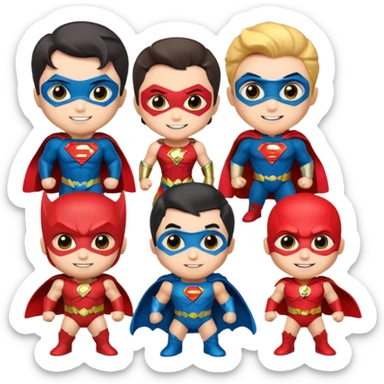 Justice League chibi versions of heroes sticker