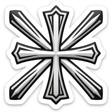 Tribal Cross emoji white and black  sticker