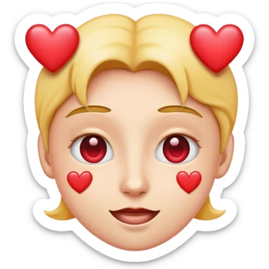 emoji face hearts instead of eyes sticker