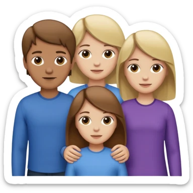 1 brown hair fair skin brother 4 brown hair sisters 1 blond sister sticker