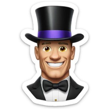 John cena with top hat sticker