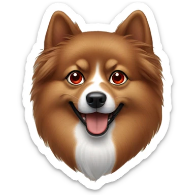 brown spitz dog with red eyebrows sticker