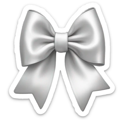 white satin bow sticker