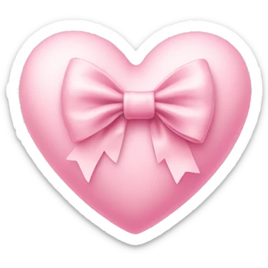 pastel pink heart with bow sticker
