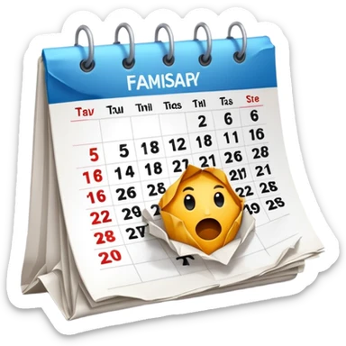 calendar cancelled sticker