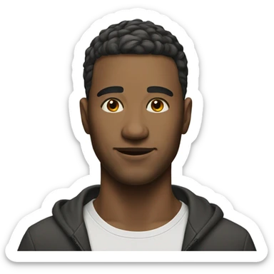 realistic male portrait with short hair sticker