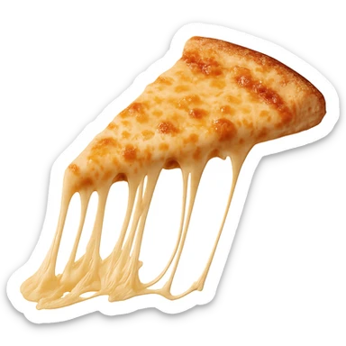 a slice of pizza with melting cheese sticker